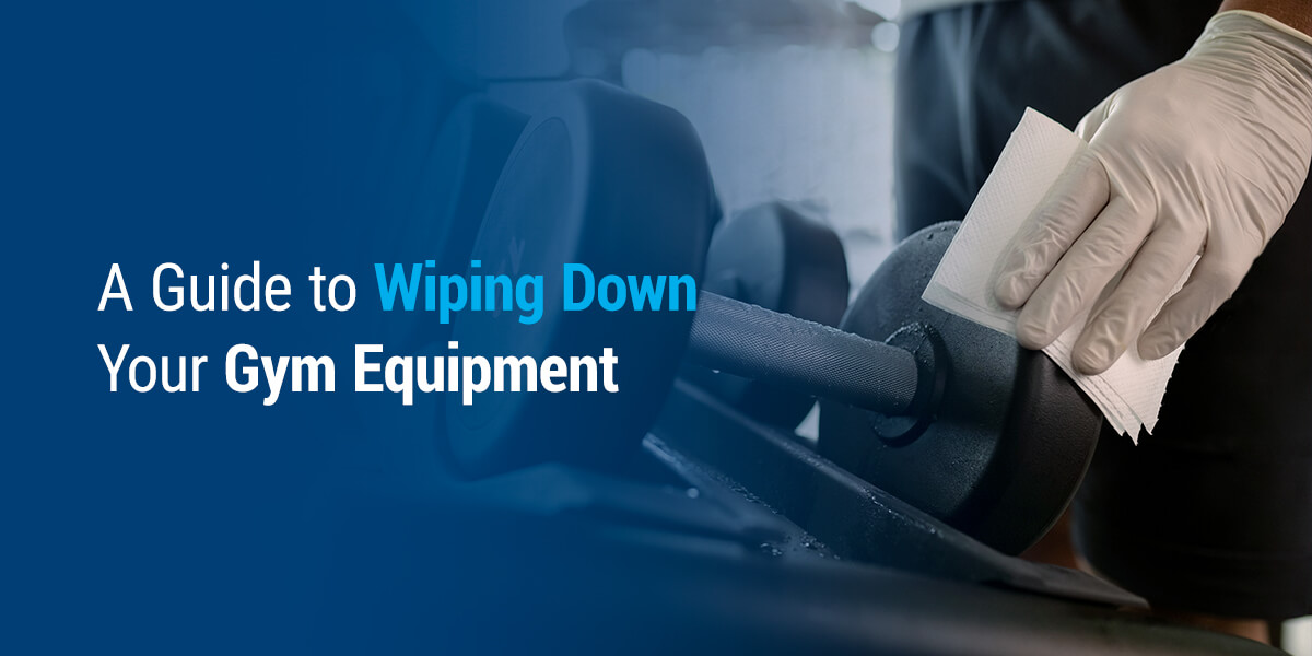 Wiping down gym equipment sale