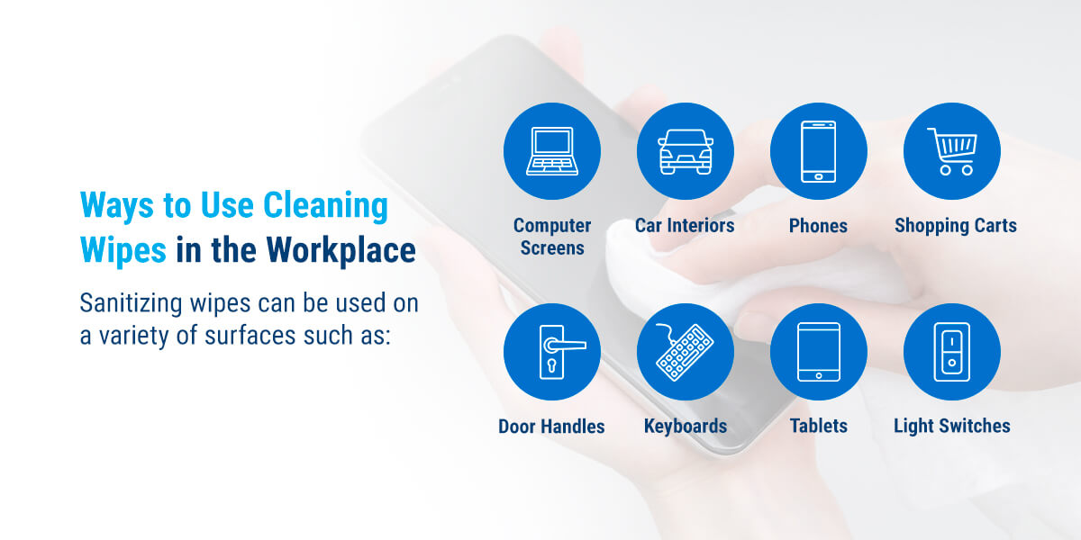 Ways to use cleaning wipes in the workplace